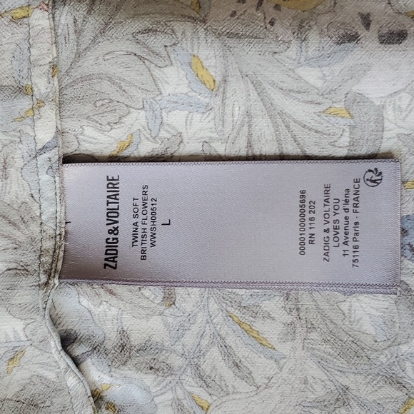 Zadig & Voltaire Diamante Blouse British Flowers size L - Picture 6 of 13